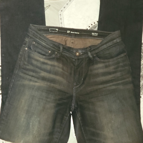Levis Demi Curve Midrise Blue Black  Fade Jeans 27 x 31 - Picture 5 of 7